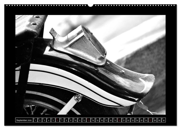 Produktbild: Harley Davidson WLA 750 in Schwarzweiss (Wandkalender 2026 DIN A2 quer), CALVENDO Monatskalender