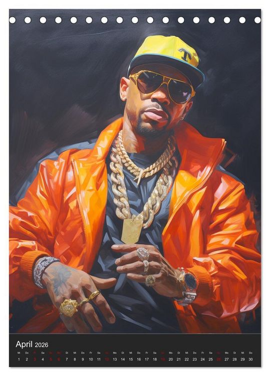 Produktbild: Rap Kings. Paintings im Streetwear-Charme (Tischkalender 2026 DIN A5 hoch), CALVENDO Monatskalender