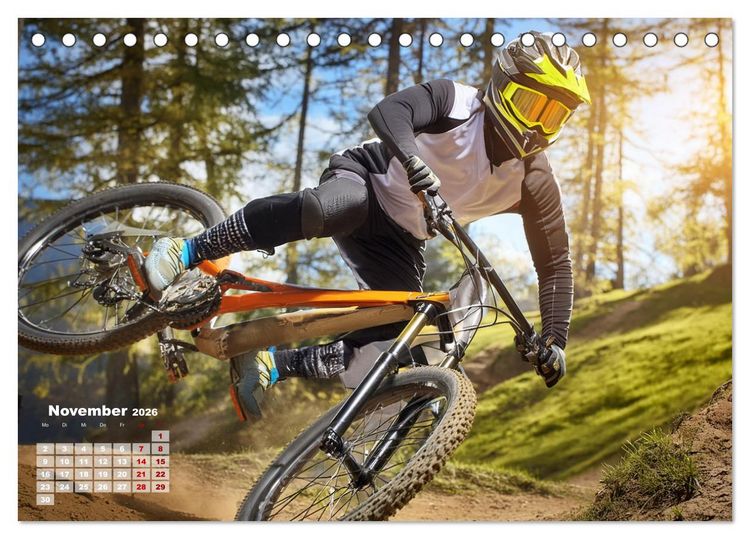 Produktbild: Abfahrtsrausch Downhill Aktion (Tischkalender 2026 DIN A5 quer), CALVENDO Monatskalender