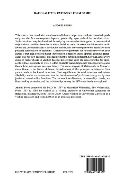 Produktbild: Rationality in Extensive Form Games