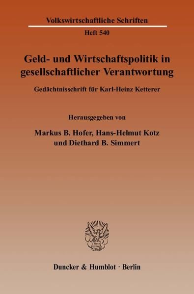 Produktbild: Geld- und Wirtschaftspolitik in gesellschaftlicher Verantwortung.