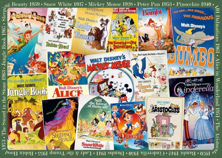 Produktbild: Erwachsenenpuzzle 1000 Teile - Disney Classics - Vintage Movie Poster