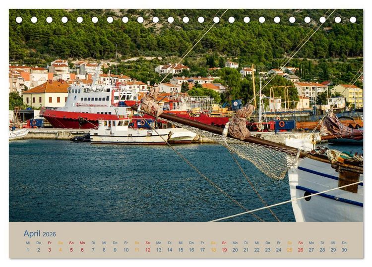 Produktbild: Kroatische Inseln - Mit dem Motorsegler unterwegs in der Kvarner Bucht (Tischkalender 2026 DIN A5 quer), CALVENDO Monatskalender