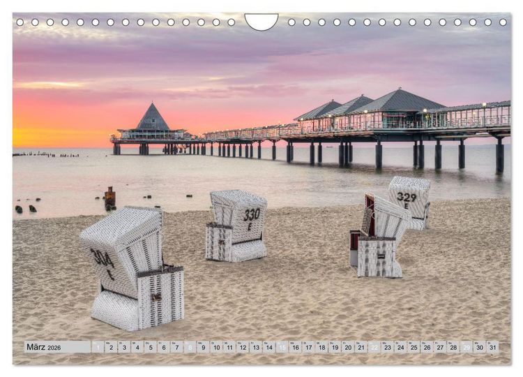 Produktbild: Wundersch&ouml;ne Ostsee R&uuml;gen und Usedom (Wandkalender 2026 DIN A4 quer), CALVENDO Monatskalender