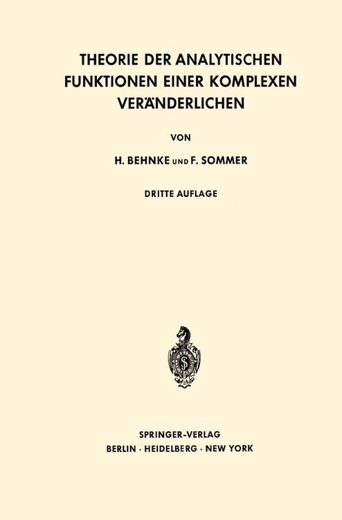 Produktbild: Theorie der Analytischen Funktionen Einer Komplexen Ver&auml;nderlichen