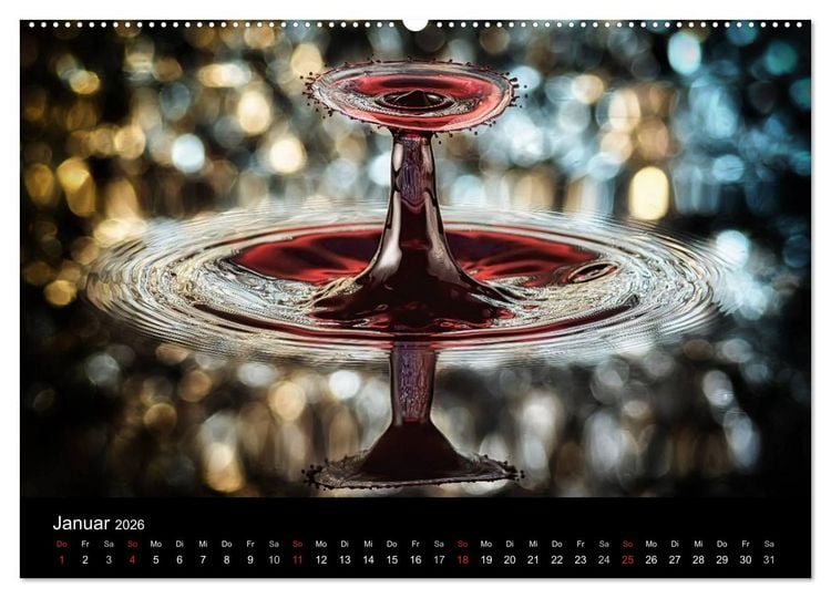 Produktbild: Liquid Art - Magische Momente mit Wassertropfen (Wandkalender 2026 DIN A2 quer), CALVENDO Monatskalender