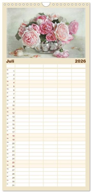Produktbild: Familienplaner 2026 - Kleine Bl&uuml;tenwunder mit 5 Spalten (Wandkalender, 21 x 45 cm) CALVENDO