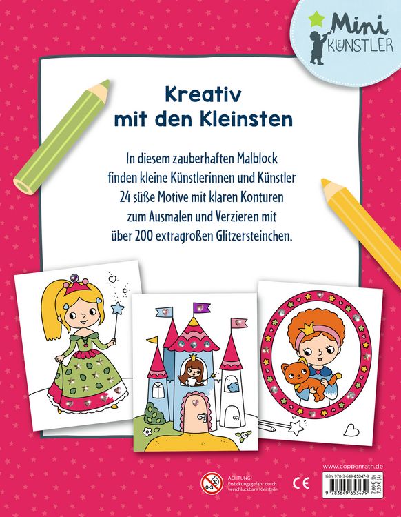 Produktbild: Mein erster Malblock mit Glitzersteinchen &ndash; Zauberprinzessin