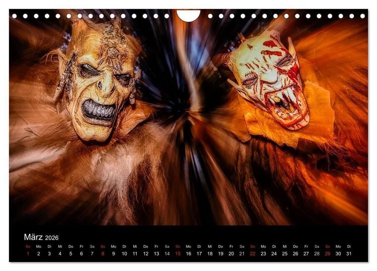 Produktbild: Perchten und Krampusse im Voralpenland (Wandkalender 2026 DIN A4 quer), CALVENDO Monatskalender