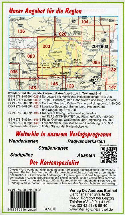 Produktbild: Radwander- und Wanderkarte Finsterwalde, Calau, Doberlug-Kirchhain und Umgebung