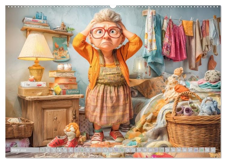 Produktbild: Flotte Omas - Humorwerke (hochwertiger Premium Wandkalender 2026 DIN A2 quer), Kunstdruck in Hochglanz