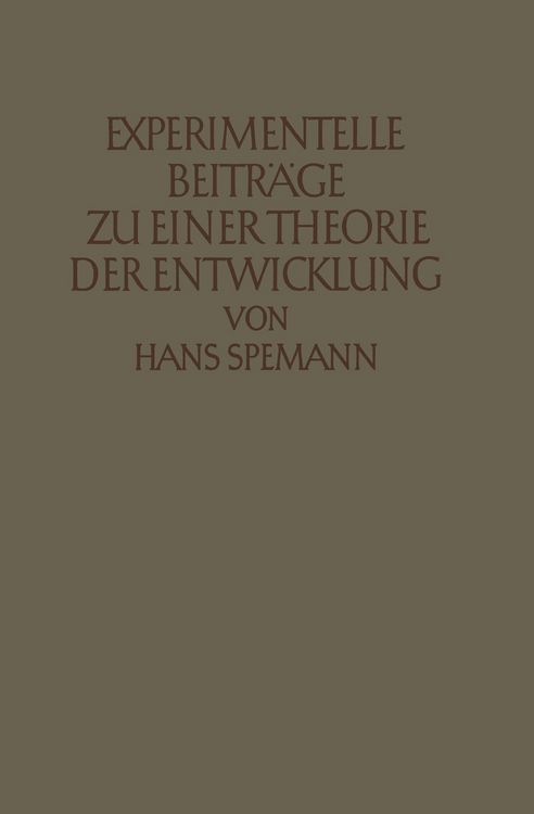 Produktbild: Experimentelle Beitr&auml;ge zu einer Theorie der Entwicklung