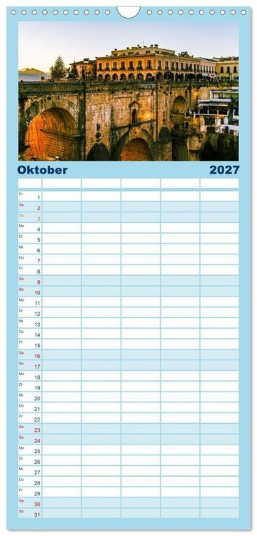 Produktbild: Familienplaner 2027 - Pen&iacute;nsula Ib&eacute;rica mit 5 Spalten (Wandkalender, 21 x 45 cm) CALVENDO