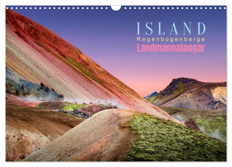 Produktbild: Island, Landmannalaugar: Regenbogenberge (Wandkalender 2026 DIN A3 quer), CALVENDO Monatskalender
