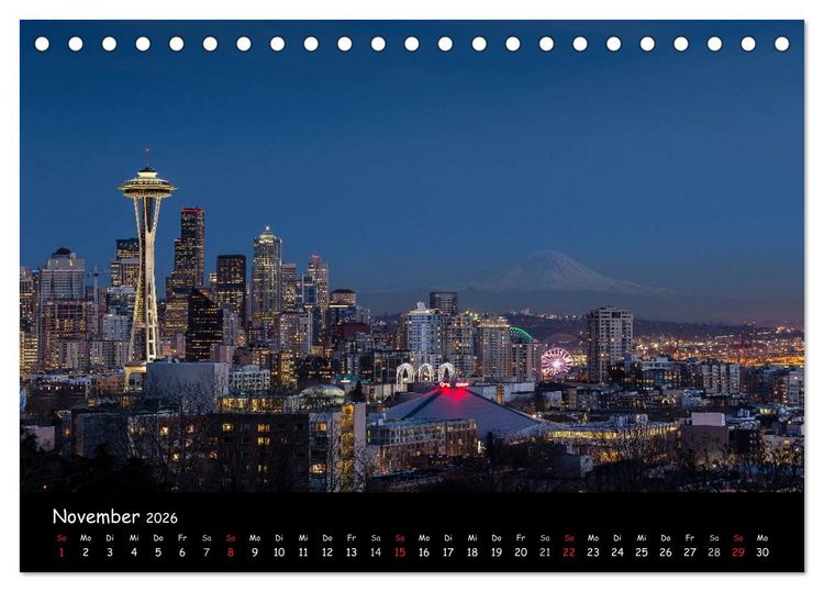Produktbild: Leuchtende St&auml;dte (Tischkalender 2026 DIN A5 quer), CALVENDO Monatskalender