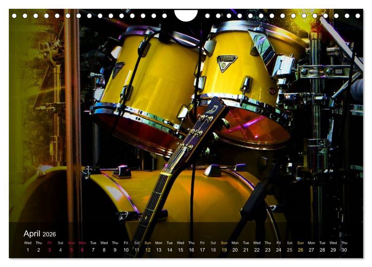 Produktbild: DRUMS ONSTAGE (Wall Calendar 2026 DIN A4 landscape), CALVENDO 12 Month Wall Calendar
