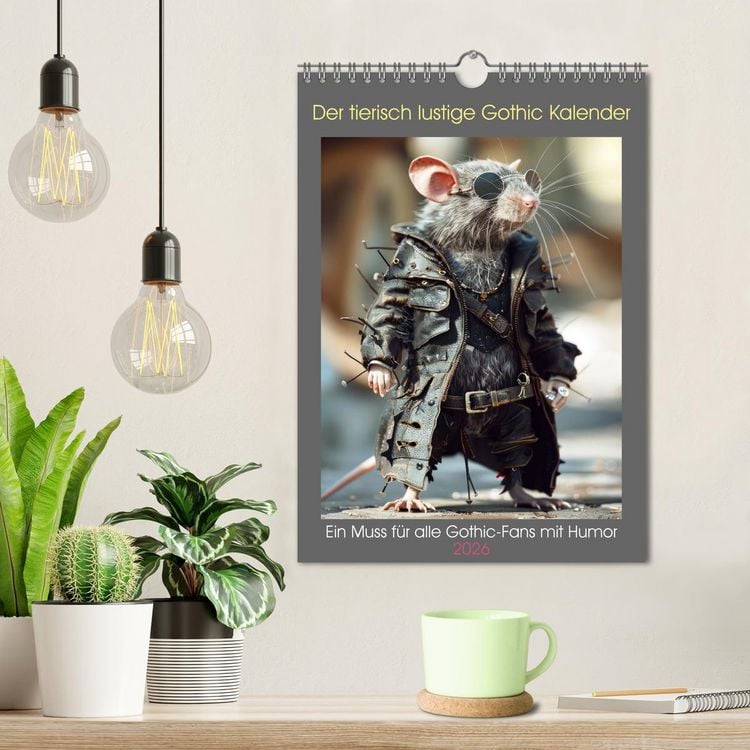 Produktbild: Der tierisch lustige Gothic Kalender (Wandkalender 2026 DIN A4 hoch), CALVENDO Monatskalender