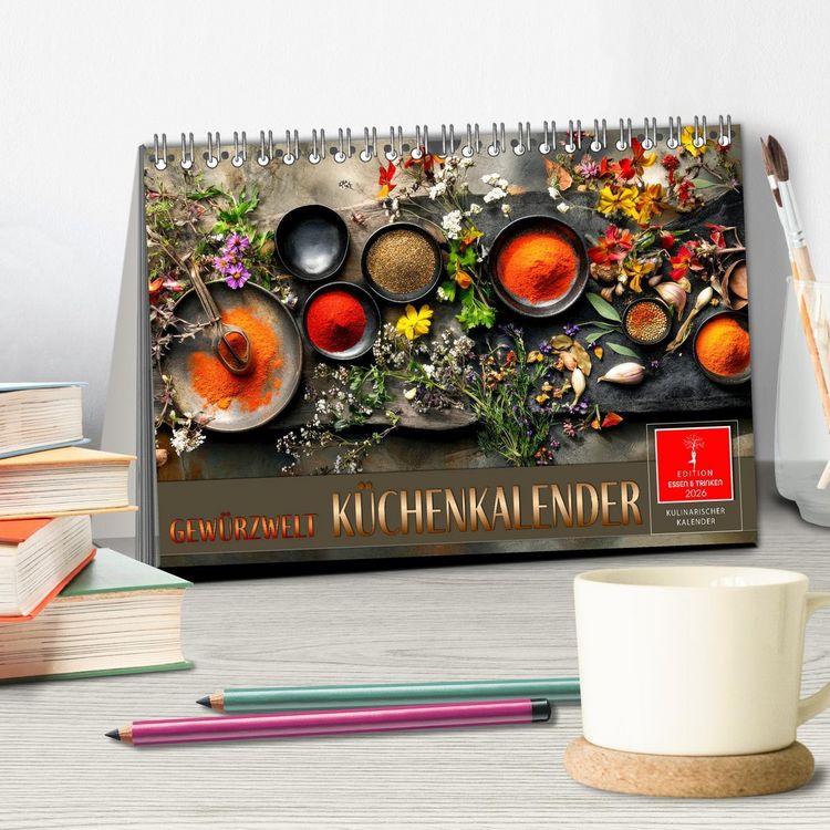 Produktbild: K&uuml;chenkalender Gew&uuml;rzwelt (Tischkalender 2026 DIN A5 quer), CALVENDO Monatskalender