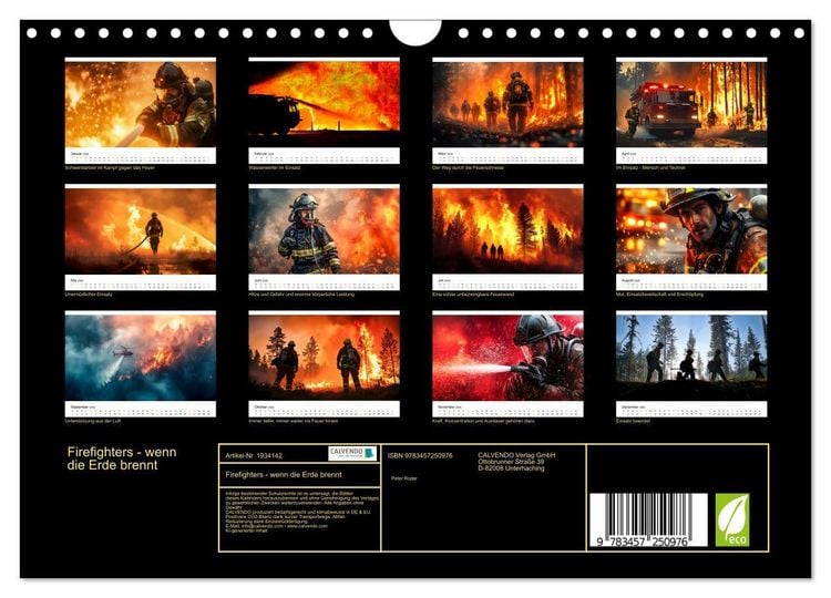 Produktbild: Firefighters - wenn die Erde brennt (Wandkalender 2026 DIN A4 quer), CALVENDO Monatskalender