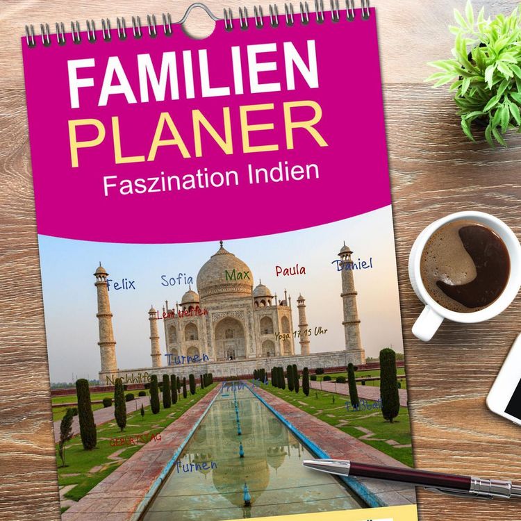 Produktbild: Familienplaner 2026 - Faszination Indien mit 5 Spalten (Wandkalender, 21 x 45 cm) CALVENDO