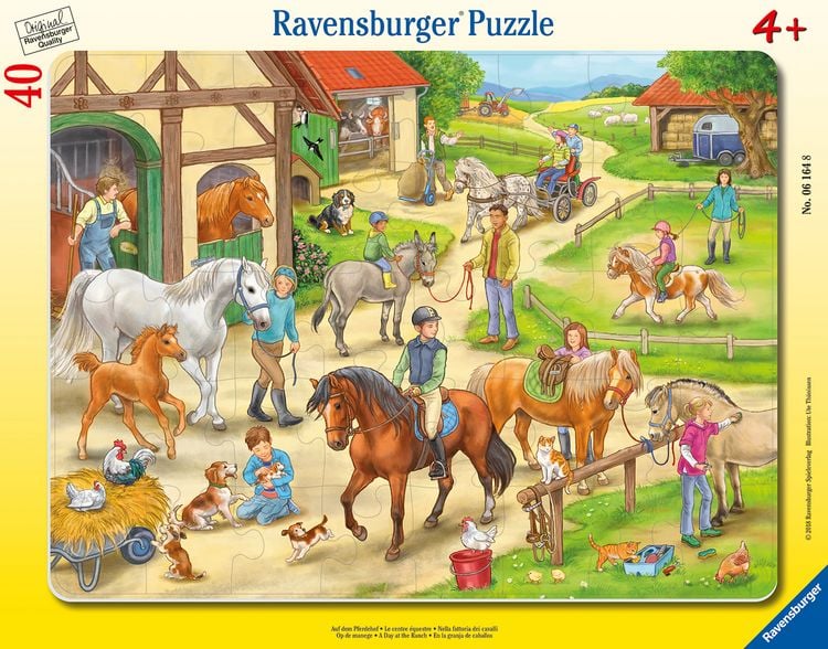 Produktbild: Rahmenpuzzle Ravensburger Auf dem Pferdehof 40 Teile