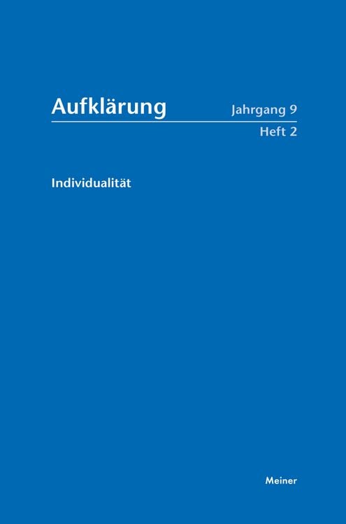 Produktbild: Aufkl&auml;rung, Band 9/2: Individualit&auml;t