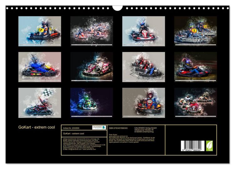 Produktbild: GoKart - extrem cool (Wandkalender 2026 DIN A3 quer), CALVENDO Monatskalender