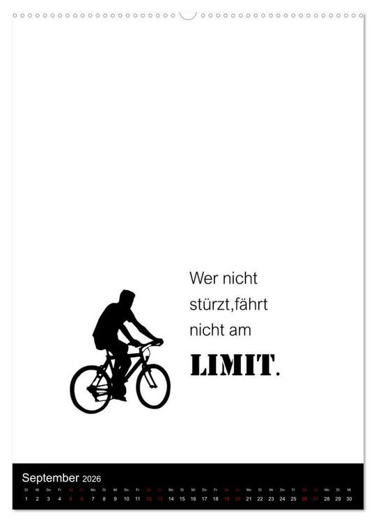 Produktbild: Markante, freche Spr&uuml;che rund ums Radfahren (hochwertiger Premium Wandkalender 2026 DIN A2 hoch), Kunstdruck in Hochglanz