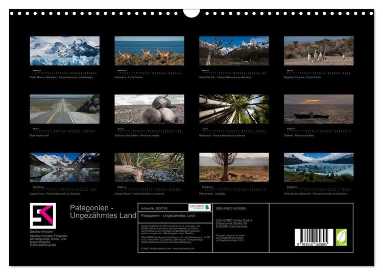 Produktbild: Patagonien - Ungez&auml;hmtes Land (Wandkalender 2026 DIN A3 quer), CALVENDO Monatskalender