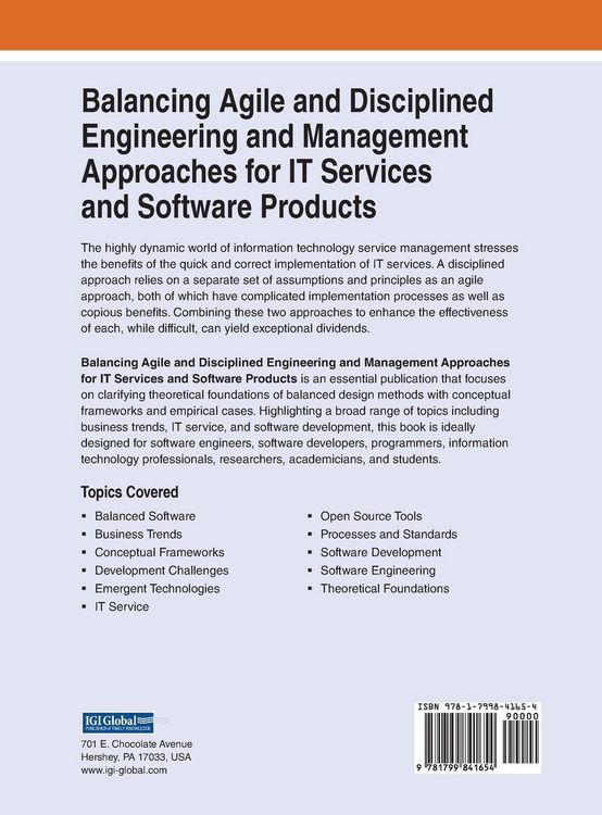 Produktbild: Balancing Agile and Disciplined Engineering and Management Approaches for IT Services and Software Products