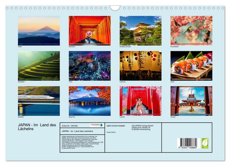 Produktbild: JAPAN - Im Land des L&auml;chelns (Wandkalender 2026 DIN A3 quer), CALVENDO Monatskalender