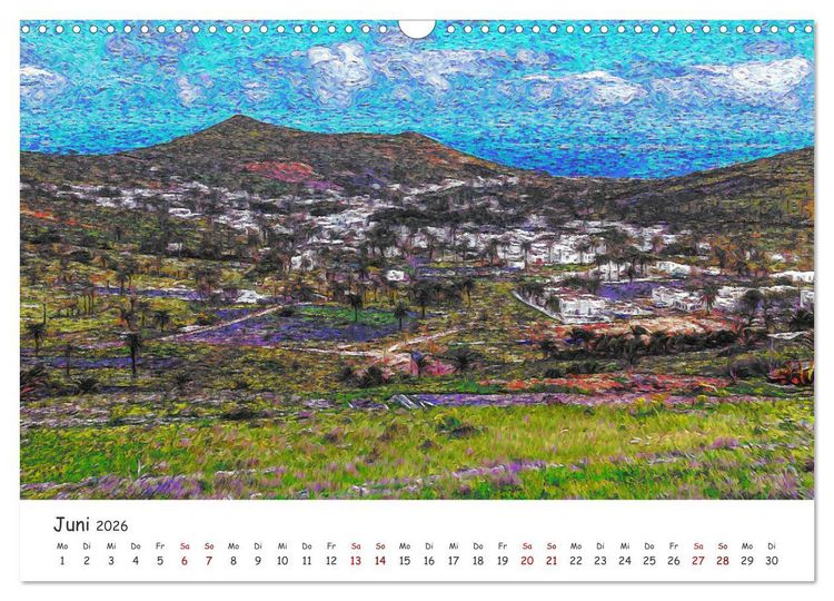 Produktbild: Lanzarote & La Graciosa - Im Stil von Vicent van Gogh (Wandkalender 2026 DIN A3 quer), CALVENDO Monatskalender
