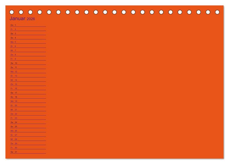 Produktbild: Bastel-Geburtstagskalender orange / Geburtstagskalender (Tischkalender 2026 DIN A5 quer), CALVENDO Monatskalender