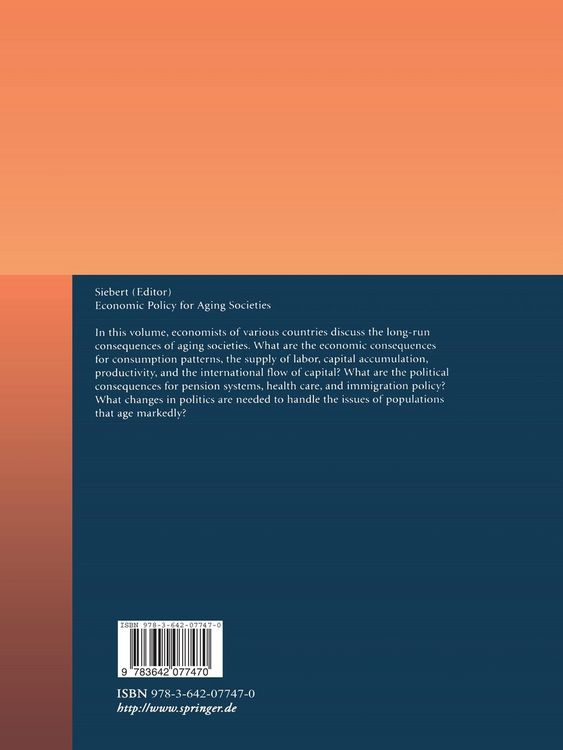 Produktbild: Economic Policy for Aging Societies