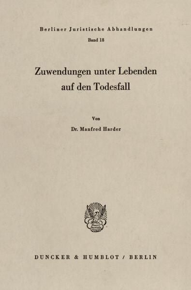 Produktbild: Zuwendungen unter Lebenden auf den Todesfall.