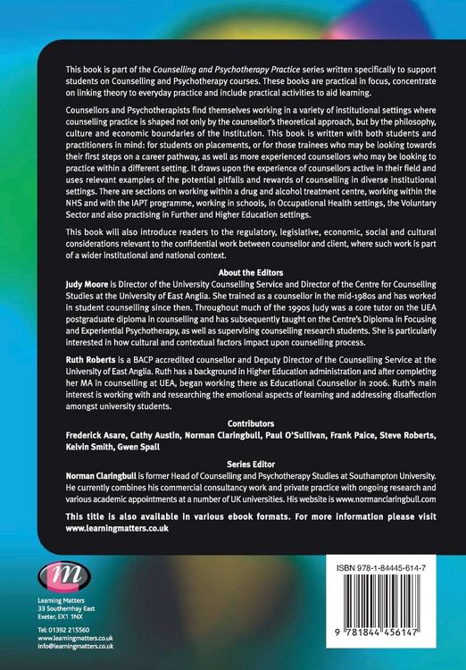Produktbild: Counselling and Psychotherapy in Organisational Settings