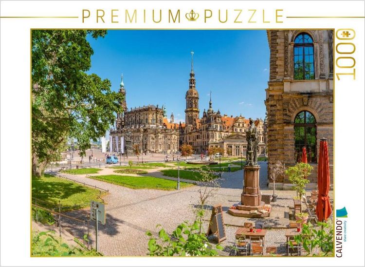 Produktbild: CALVENDO Puzzle Dresden, Theaterplatz und Kathedrale Sanctissimae Trinitatis | 1000 Teile Lege-Gr&ouml;&szlig;e 64x48cm Foto-Puzzle f&uuml;r gl&uuml;ckliche Stunden