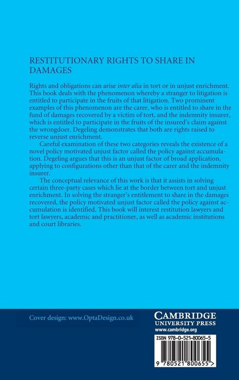 Produktbild: Restitutionary Rights to Share in Damages