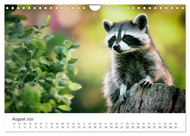 Produktbild: Frech, flauschig, fantastisch - Der Waschb&auml;ren-Kalender (Wandkalender 2026 DIN A4 quer), CALVENDO Monatskalender
