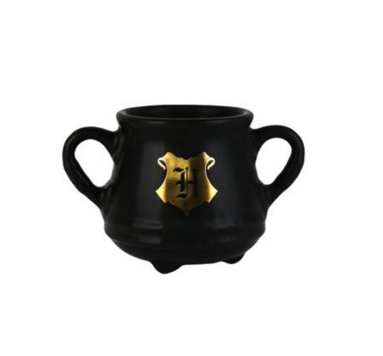 Produktbild: Kleine Tasse schwarz mit goldendem Hogwarts Logo