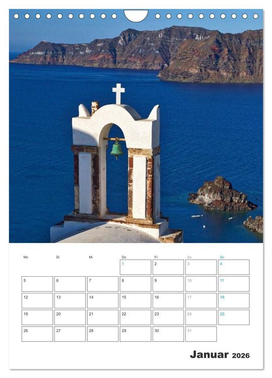 Produktbild: Santorin - Trauminsel Griechenlands (Wandkalender 2026 DIN A4 hoch), CALVENDO Monatskalender