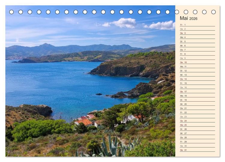 Produktbild: Cote Vermeille - Wo die Pyren&auml;en das Meer k&uuml;ssen (Tischkalender 2026 DIN A5 quer), CALVENDO Monatskalender
