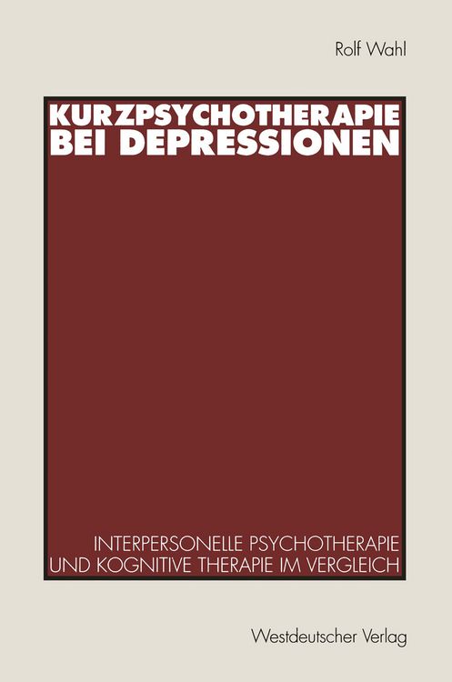 Produktbild: Kurzpsychotherapie bei Depressionen