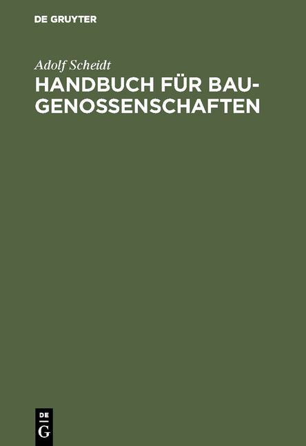 Produktbild: Handbuch f&uuml;r Baugenossenschaften