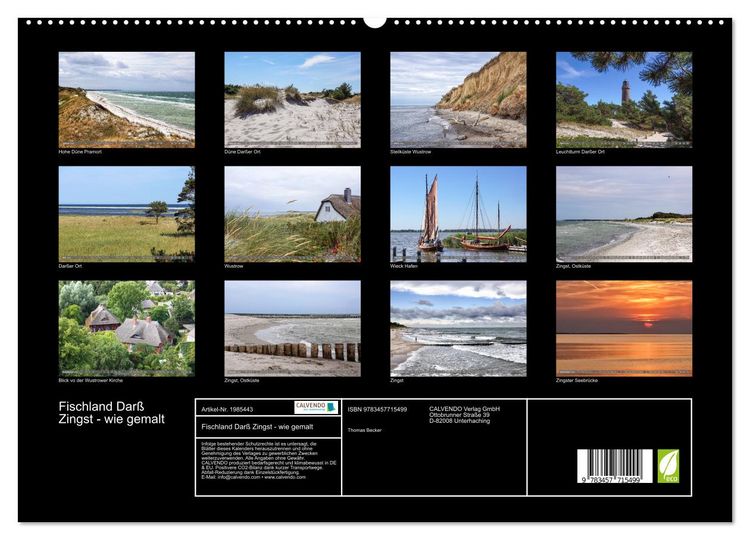 Produktbild: Fischland Dar&szlig; Zingst - wie gemalt (hochwertiger Premium Wandkalender 2026 DIN A2 quer), Kunstdruck in Hochglanz