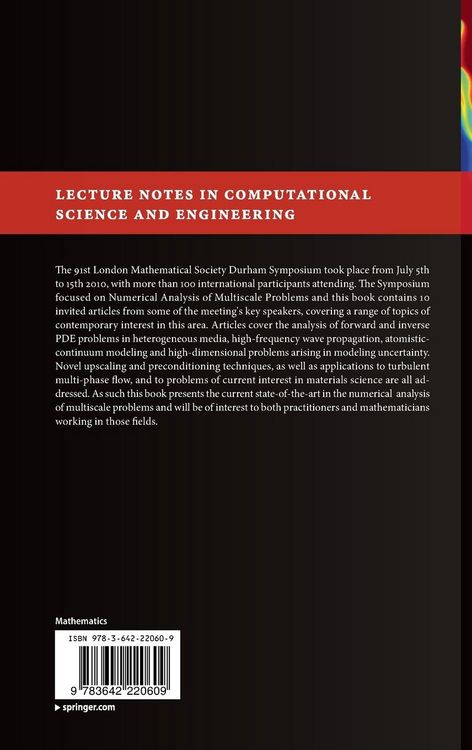 Produktbild: Numerical Analysis of Multiscale Problems