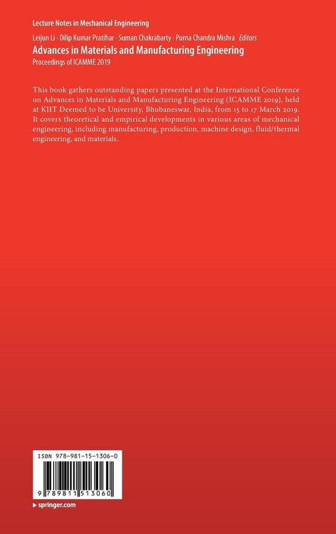 Produktbild: Advances in Materials and Manufacturing Engineering