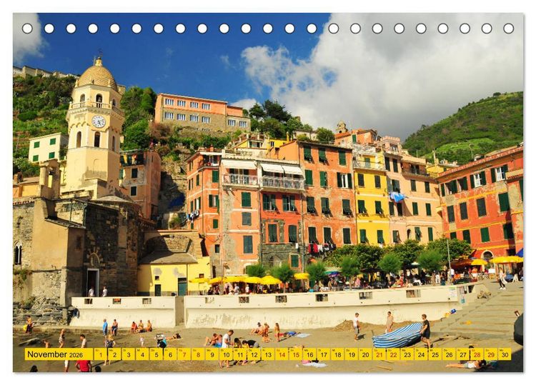 Produktbild: Cinque Terre - die bunten D&ouml;rfer Liguriens (Tischkalender 2026 DIN A5 quer), CALVENDO Monatskalender