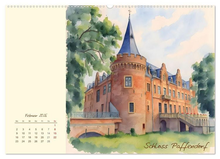 Produktbild: Schl&ouml;sser und Burgen - Romantische Reise durch Nordrhein-Westfalen (Wandkalender 2026 DIN A2 quer), CALVENDO Monatskalender