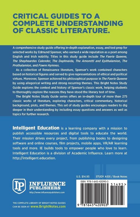 Produktbild: Study Guide to The Faerie Queene and Other Works by Edmund Spenser